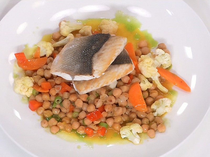 Sea Bass Fillet with Chickpea Salad