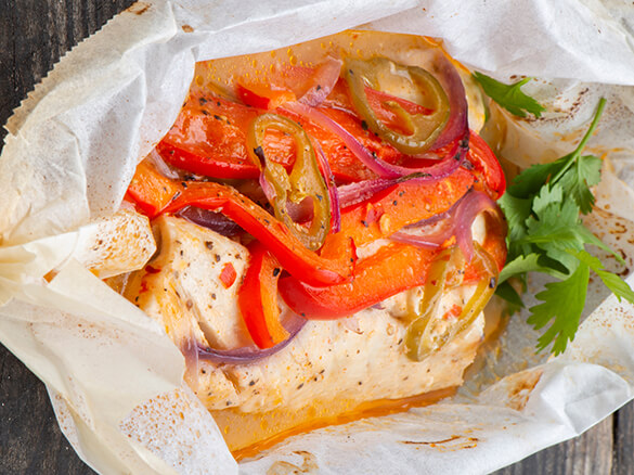 Sea Bass Fillets en Papillote with Vegetables