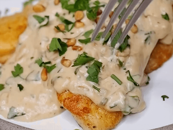 Spiced Sea Bream Fillet with Tahini Sauce