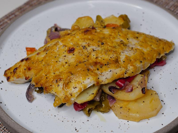 Baked Levantina Sea Bass Fillets with Mustard Sauce